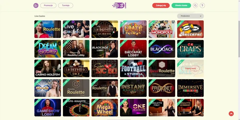 Gry z krupierem na żywo Ruletka, Poker, Blackjack w YoYo Casino