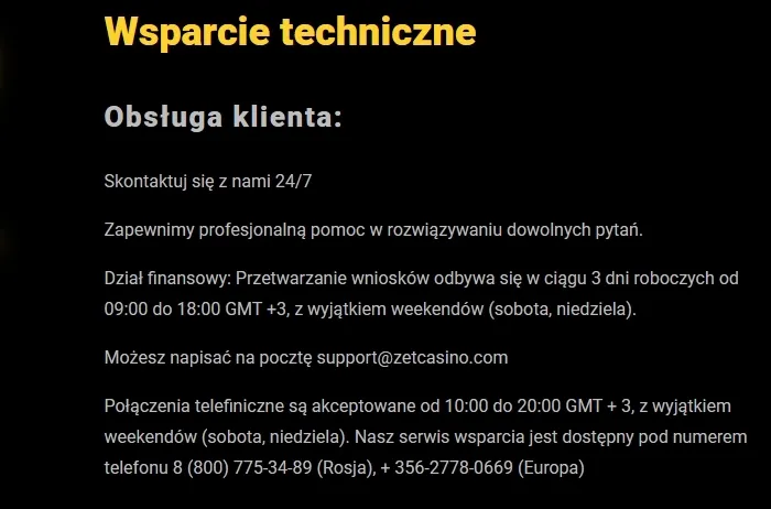 Skontaktuj się z obsługą klienta kasyna Zet